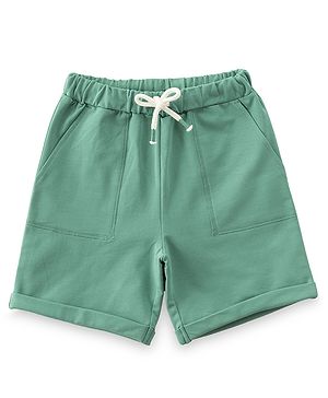 JusCubs Cotton Knit Solid Shorts - Green