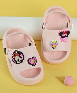 Yellow Bee Mickey & Friends Featuring Minnie Mouse Applique Detailed Clogs - Pink