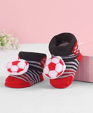 Cute Walk by Babyhug Socks with Football Applique - Navy Blue