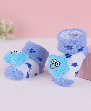 Cute Walk by Babyhug Fabric Slip On Socks Shoes with Star Applique - Lavender