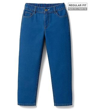Pine Kids Denim Woven Full Length Washed Jeans - Blue