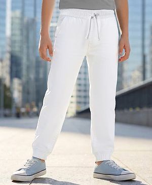 Pine Kids Denim Woven Full Length Washed Jeans - White