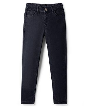 Pine Kids Woven Full Length Washed Denim Jeans - Black