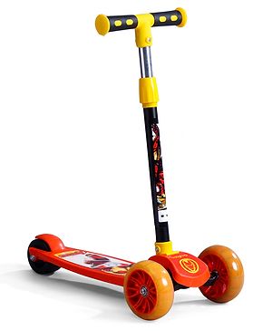 Babyhug Marvel Avengers Iron Man Kids 3 Wheel Scooter with Attractive Led Wheels- Red| Compact Fold| Lean-to-Steer| Toy for 3 to 14 years Boys & Girls| Gifting Option| Physical Activity| 50kg Capacity