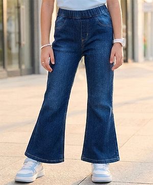 Pine Kids Denim Woven Full Length Washed Bootcut Jeggings - Blue