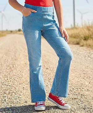 Pine Kids Denim Woven Ankle Length
                              Washed Jeggings - Blue