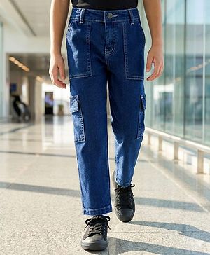 Pine Kids Denim Full Length Washed Jeans - Blue