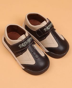 Cute Walk by Babyhug Velcro Closure Solid Oxfords - Beige