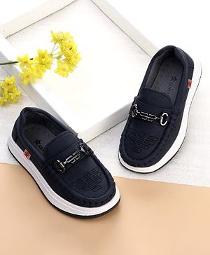 Cute Walk by Babyhug Formal Shoes With Textured Design - Navy Blue