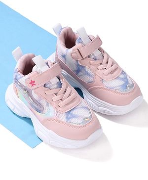 Cute Walk by Babyhug Sneaker Shoes With Velcro Closure - Pink