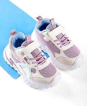 Cute Walk by Babyhug Velcro Closure Sneakers with Lace Detailing - Purple