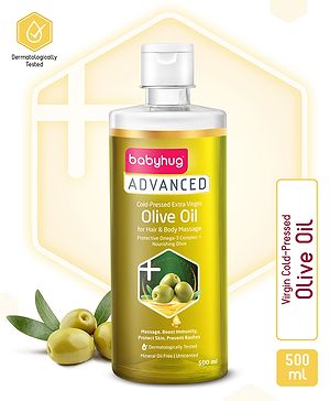 Babyhug Advanced Cold-Pressed Virgin Olive Oil - 500 ml