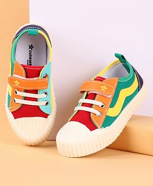 Cute Walk by Babyhug Velcro Closure Casual Shoes with Stripe - Multicolor
