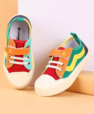 Cute Walk by Babyhug Velcro Closure Casual
                      Shoes with Stripe - Multicolor