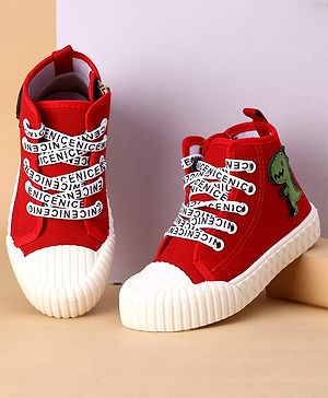 Cute Walk by Babyhug Casual Shoes with Dino Applique - Red