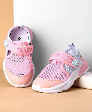 Cute Walk by Babyhug Canvas Velcro Closure
                      Casual Shoes With Mesh Detailing - Pink