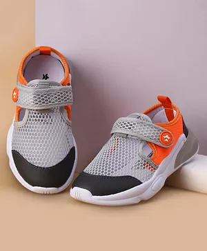 Cute Walk by Babyhug Velcro Closure Casual
                      Shoes with Strawberry Print - Grey