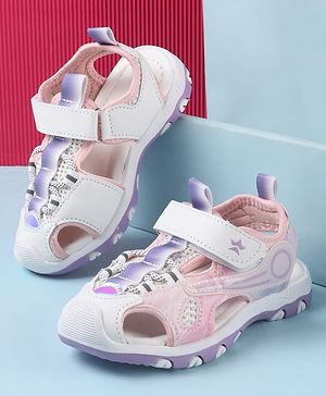 Cute Walk by Babyhug Sandals With Velcro Closure & Lace - Purple