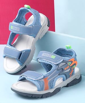 Cute Walk by Babyhug Sandals With Text Design & Velcro Closure - Blue