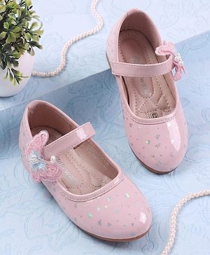 Cute Walk by Babyhug Velcro Closure Ballerina With Butterfly Applique - Pink