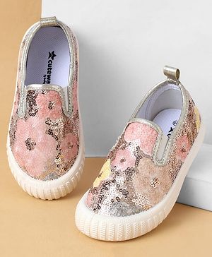 Cute Walk by Babyhug Casual Shoes With Sequin Detailing - Golden