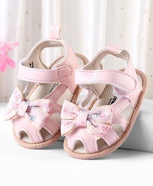 Cute Walk by Babyhug Booties With Floral Embroidery - Pink