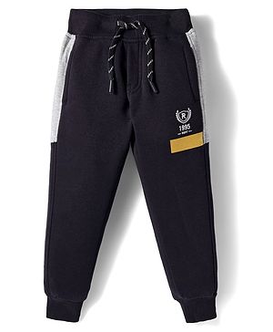 Ruff Fleece Knit Full Length Lounge Pant With Text Print - Black