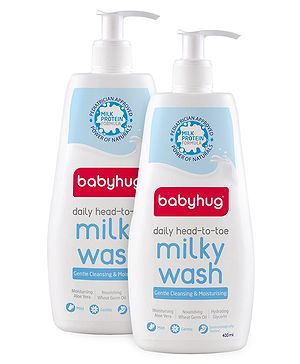 Babyhug Daily Head to Toe Milky Wash 400ml - Pack of 2 - 800 ml White