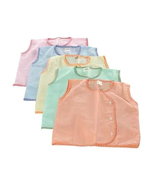 Tinycare Sleeveless Vest - Set Of 5 (Color May Vary)