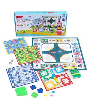 Babyhug Educational 5 In 1 Business Strategy Board Game for Kids|2-6 Players|Dice, Money&Cards Included|Portable&Lightweight|Group Activity for Brain Development|5+ Yrs|Ideal Gift|BIS Certified
