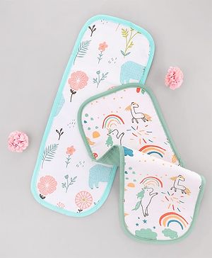 Babyhug 100% Cotton Muslin Burp Cloth Pack of 2  Multicolor| Ultra Soft| High Absorbency| Machine Washable| For Feeding & Diapering| Double Layer