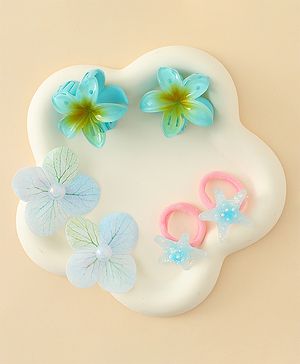 Babyhug Hair Accessories  with Floral Applique Combo Sets of 6  - Multicolor