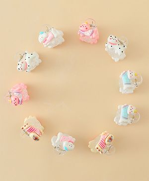 Babyhug Hair Clips with Character Print Design Pack of 10  - Multicolor