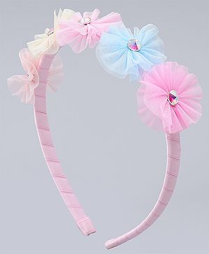 Pine Kids Hair Bands With Floral Applique - Multicolor