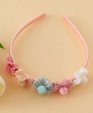 Pine Kids Hair Bands With Floral Applique - Multicolor