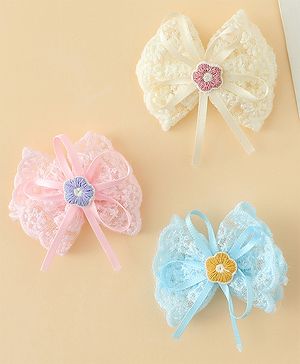 Babyhug Hair Clips With Floral Applique Pack of 3 - Multicolor