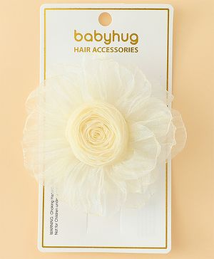 Babyhug Hair Clips With Floral Applique Pack of 1 - Cream