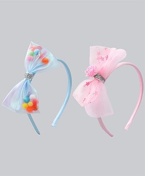 Babyhug Hair Bands with Bow Applique Pack of 2  - Multicolor