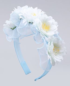 Pine Kids Hair Bands With Floral Applique - Blue