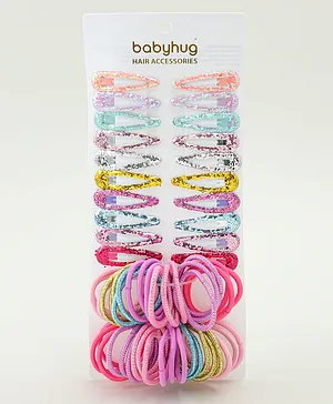 Babyhug Combo set Hair Clips & Rubber Bands - Multicolor