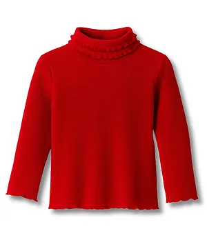 Babyhug
                              Cotton Elastane Knit Full Sleeves Solid
                              Color Turtle Neck Winter T-Shirt - Red