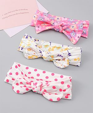 Babyhug Headbands With Bow Applique Pack of 3 - Multicolor
