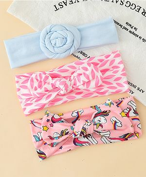Babyhug Headbands With Bow & Floral Applique Pack of 3 - Multicolor