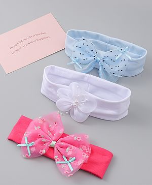 Babyhug Headbands With Bow & Floral Applique Pack of 3 - Multicolor