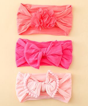 Babyhug Headbands With Bow & Floral Applique Pack of 3 - Multicolor