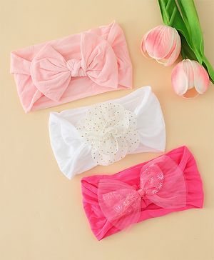 Babyhug Headbands With Bow & Floral Applique Pack of 3 - Multicolor