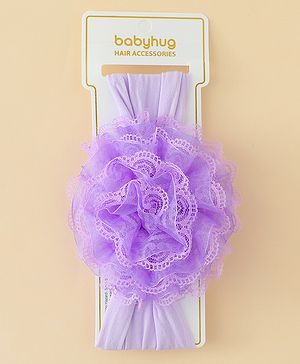 Babyhug Headband With Floral  Applique - Purple
