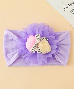 Babyhug Free Size Headband with Floral Applique - Purple