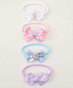 Babyhug Headbands With Bow Applique Pack of 4 - Multicolor
