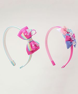Babyhug Hair Bands With Bow Applique Pack of 2 - Multicolor